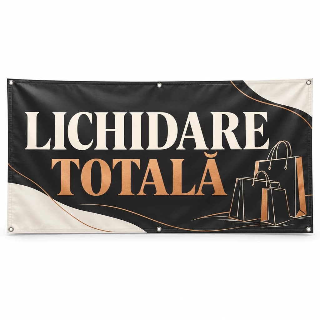 Banner lichidare totală – model minimal