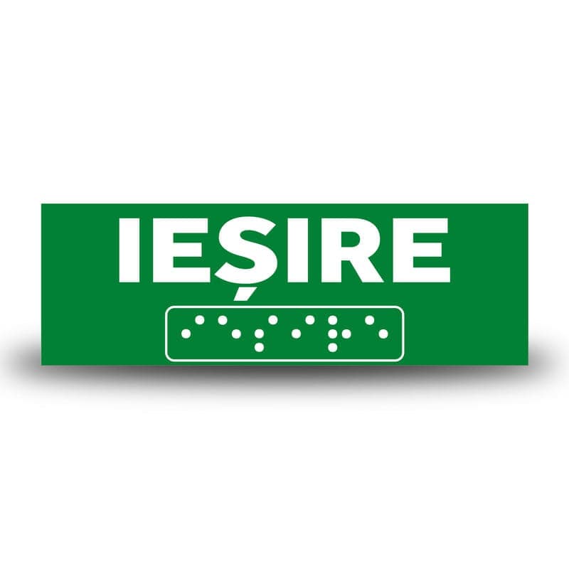 Plăcuță Braille – IEȘIRE