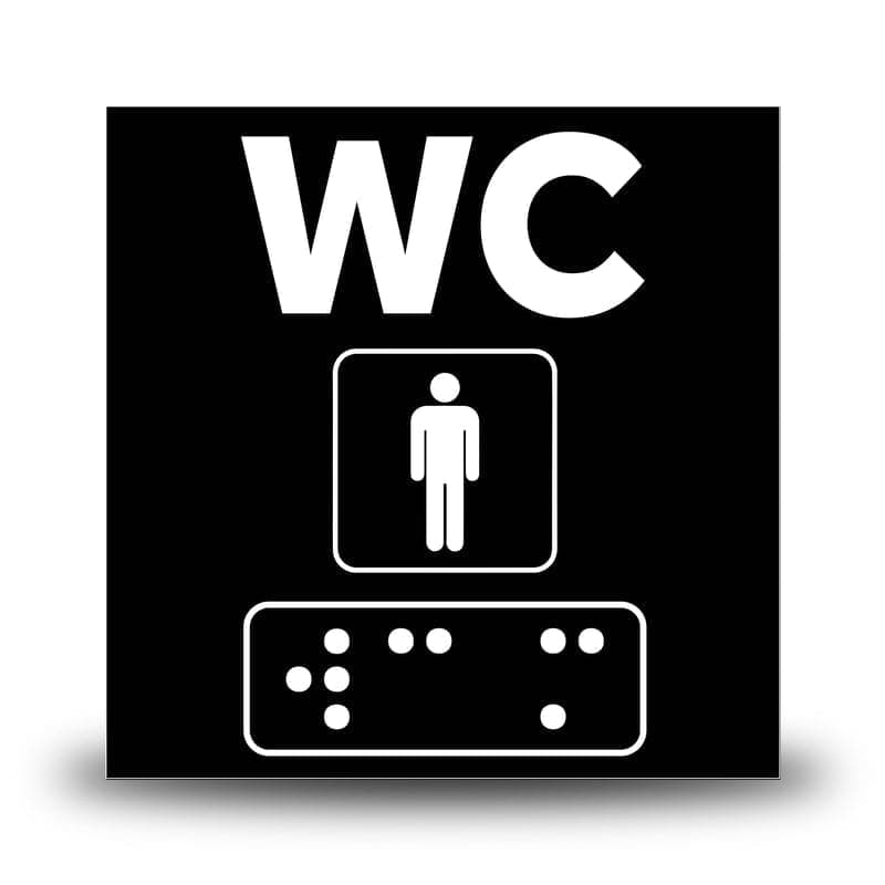 Plăcuță Braille – WC Bărbați