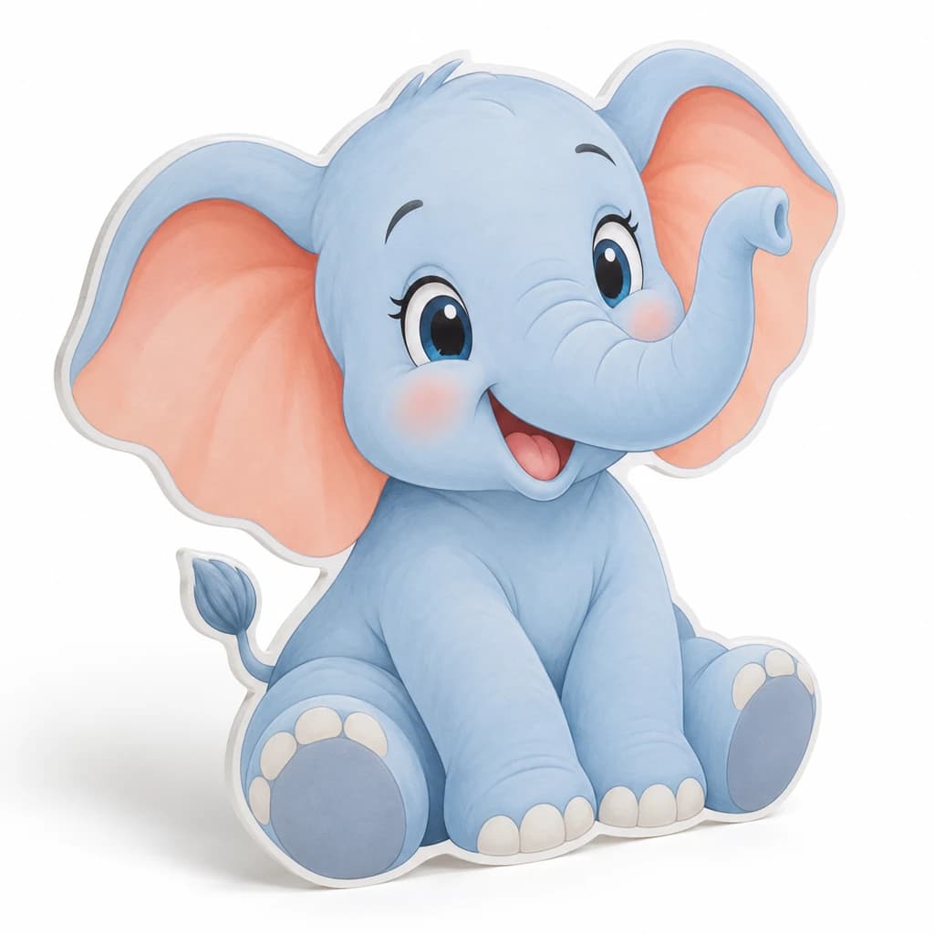 Decor PVC elefant decupat pentru petrecere