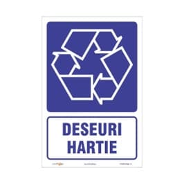 Semn Indicator Deseuri hartie W0101 A4, autocolant, 20 x 30 cm