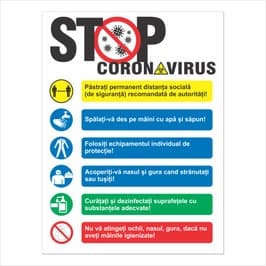 Indicator Stop Covid M0144, PVC, 30 x 40 cm