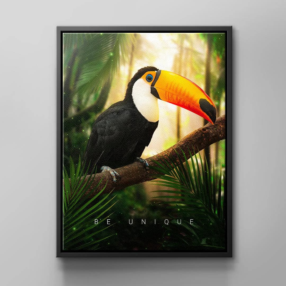 Tablou canvas pasăre exotică în junglă – decor dormitor exotic
