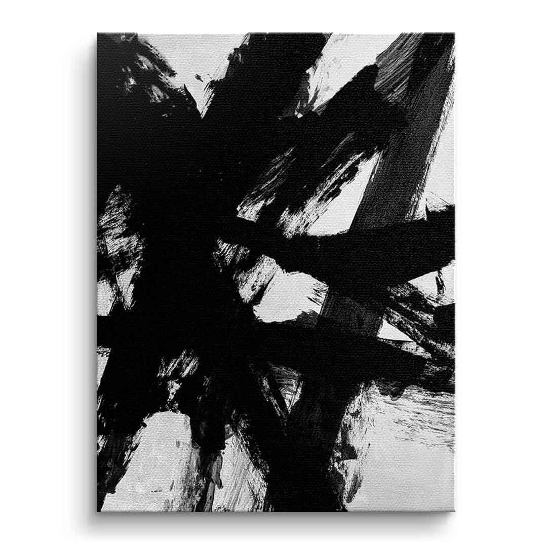Tablou canvas abstract negru cu alb minimalist – stil scandinav