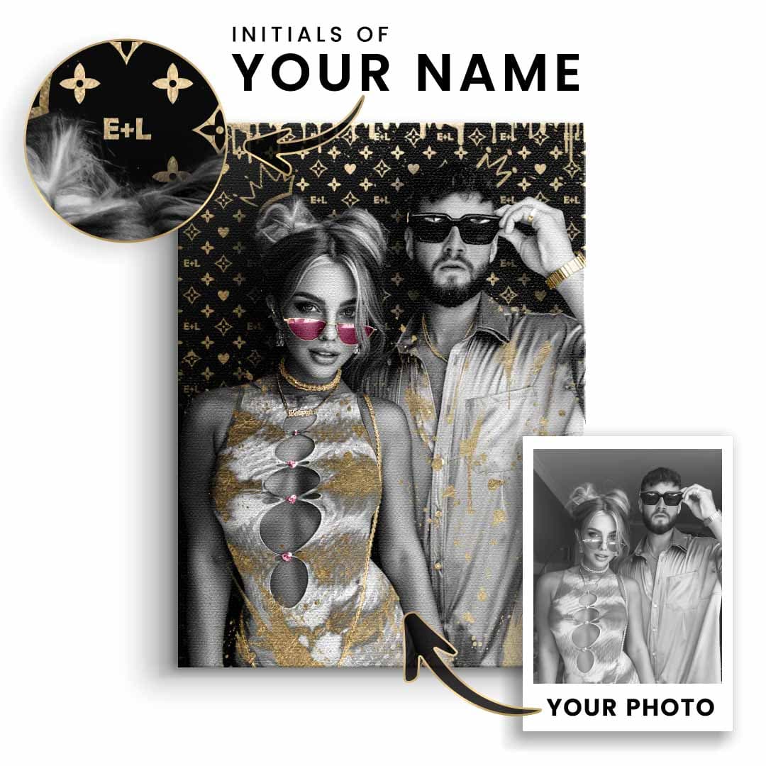 Tablou canvas portret de cuplu din fotografie – cadou pentru dormitor